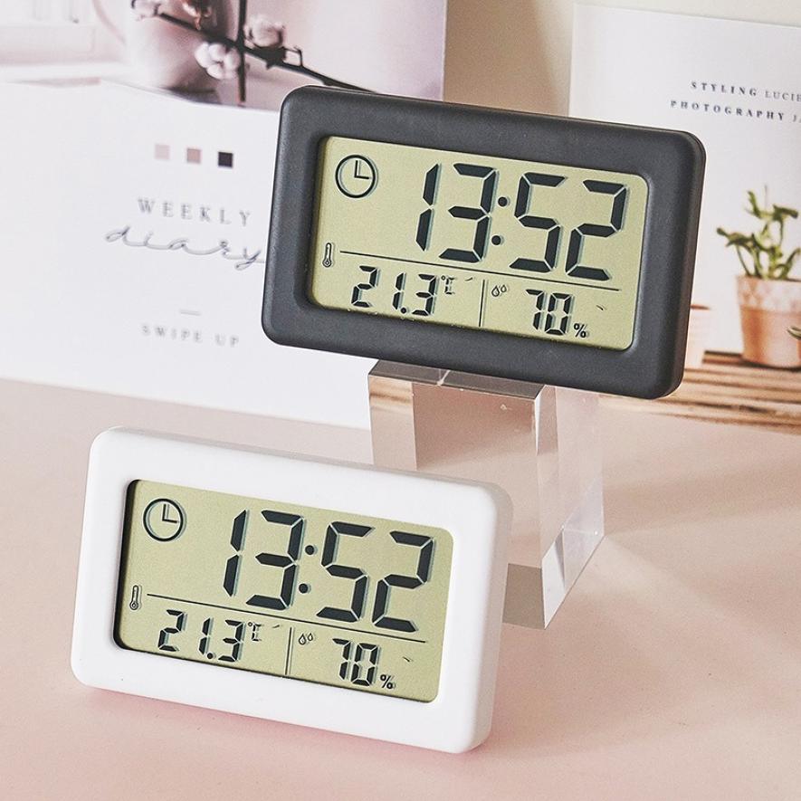 LED Digital Clock Digital Alarm Clock Battery Operated Small Desk Clocks with Smart Night Light Date Indoor Temperature LCD Electronic Clock for Bedroom Electronic Digital Screen Desktop Clock for Home Office Backlight Snooze Desk Clocks