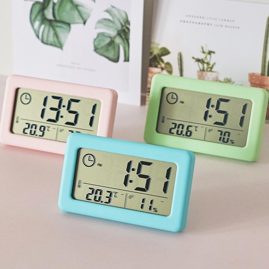 LED Digital Clock Digital Alarm Clock Battery Operated Small Desk Clocks with Smart Night Light Date Indoor Temperature LCD Electronic Clock for Bedroom Electronic Digital Screen Desktop Clock for Home Office Backlight Snooze Desk Clocks