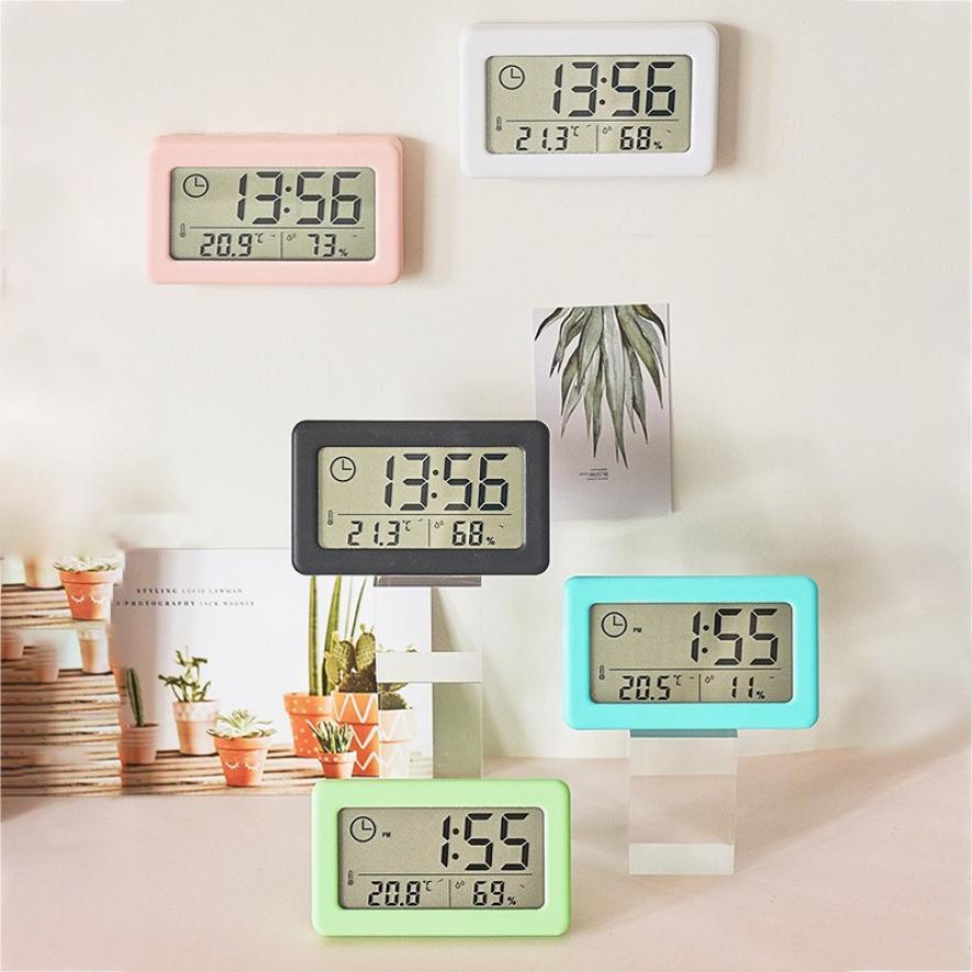 LED Digital Clock Digital Alarm Clock Battery Operated Small Desk Clocks with Smart Night Light Date Indoor Temperature LCD Electronic Clock for Bedroom Electronic Digital Screen Desktop Clock for Home Office Backlight Snooze Desk Clocks