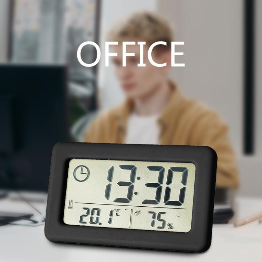 LED Digital Clock Digital Alarm Clock Battery Operated Small Desk Clocks with Smart Night Light Date Indoor Temperature LCD Electronic Clock for Bedroom Electronic Digital Screen Desktop Clock for Home Office Backlight Snooze Desk Clocks