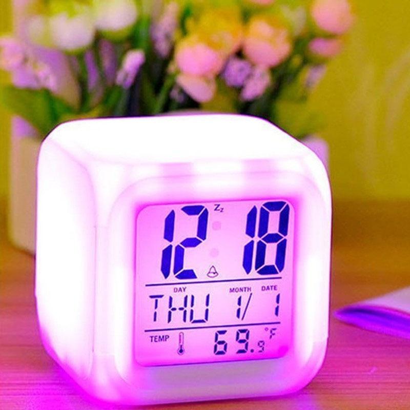 LED Digital Smart Alarm Clock Electronic Desktop Clocks LCD Display Showing Time Alarm Date Bedside Alarm Clocks with Snooze for Bedroom Kitchen Office Battery Operated Watch Table Electronic Desktop Clocks USB Wake Up Clock Wake Up Time