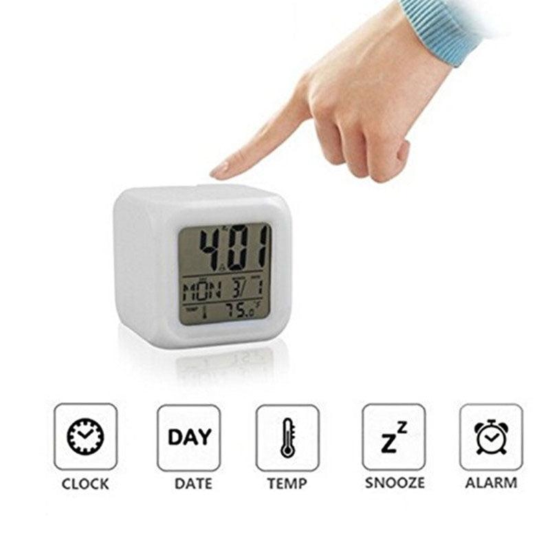LED Digital Smart Alarm Clock Electronic Desktop Clocks LCD Display Showing Time Alarm Date Bedside Alarm Clocks with Snooze for Bedroom Kitchen Office Battery Operated Watch Table Electronic Desktop Clocks USB Wake Up Clock Wake Up Time