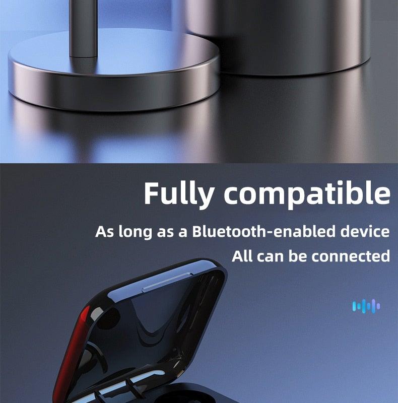 LED Display Bluetooth 5.0 Wireless Headphone Magnetic 9D Stereo Sound Earbud Sports Easy Pairing Earphone With Microphone Bluetooth In Ear Built-in Mic Headset For Sport Black Headphones Wireless Light Weight Design