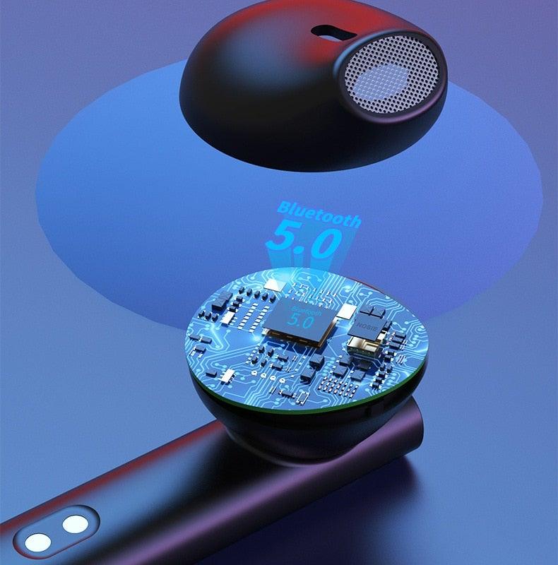 LED Display Bluetooth 5.0 Wireless Headphone Magnetic 9D Stereo Sound Earbud Sports Easy Pairing Earphone With Microphone Bluetooth In Ear Built-in Mic Headset For Sport Black Headphones Wireless Light Weight Design