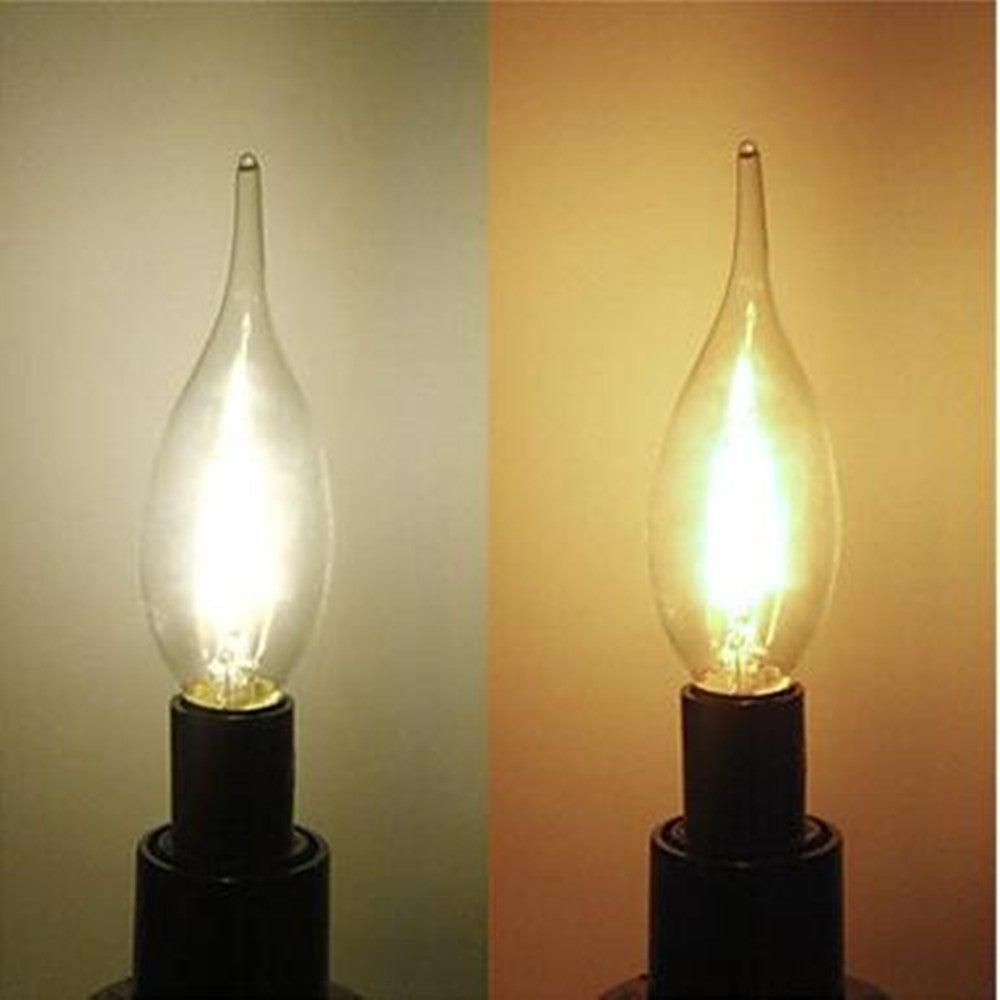 LED Filament Bulb E14 4W/6W AC220V Glass Shell 360 Degree C35 Edison Retro Candle Light Warm/Cold White LED Candelabra Bulb 25W Equivalent 250 Lumens, 3000K Soft White 2W Filament Dimmable LED Chandelier Light Bulbs