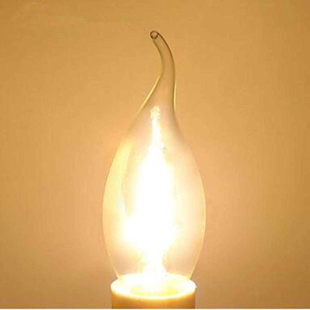 LED Filament Bulb E14 4W/6W AC220V Glass Shell 360 Degree C35 Edison Retro Candle Light Warm/Cold White LED Candelabra Bulb 25W Equivalent 250 Lumens, 3000K Soft White 2W Filament Dimmable LED Chandelier Light Bulbs