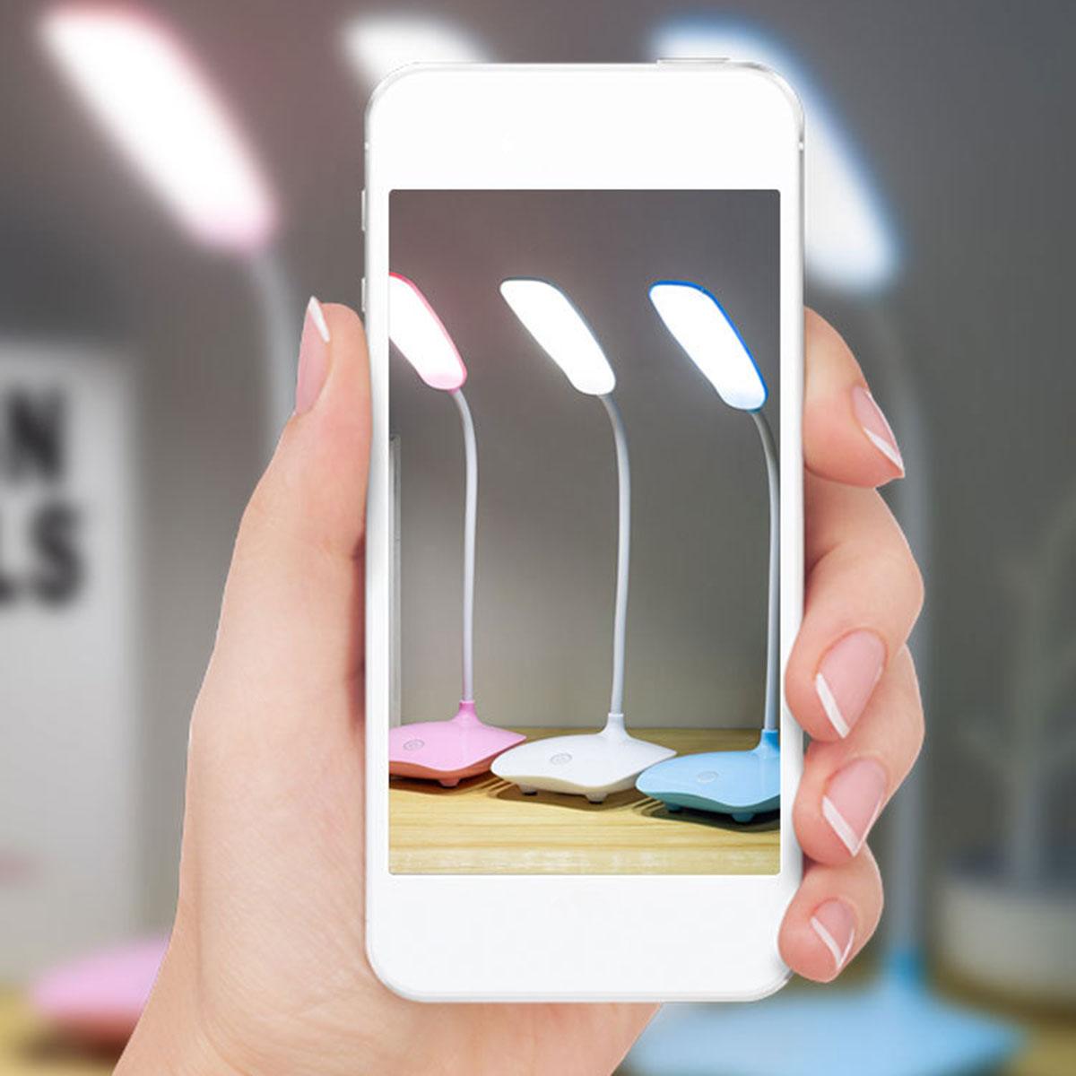 LED Three-Speed Touch Dimming Reading Lamp USB Charging Plug-in White Warm Eye Protection Student Table Light Study Night Light Decorative Table Lamp Cute Study Lamps for Bedroom Décor