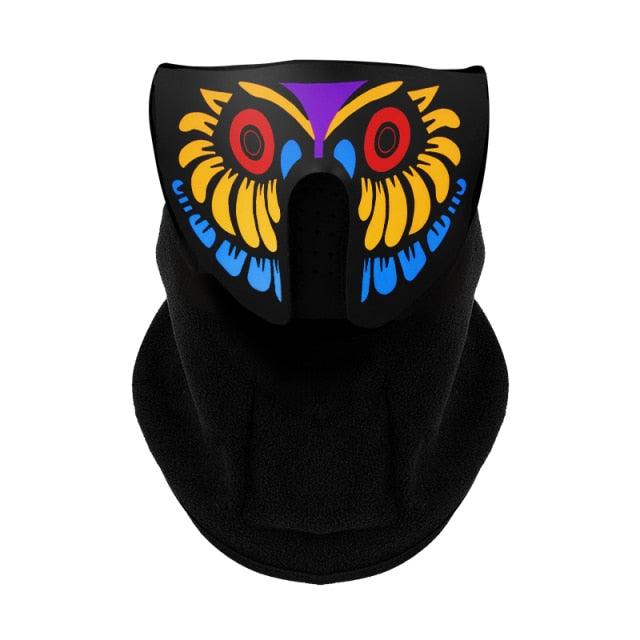 LED Warm Headgear ED Face Mask Party Masks Light Up Dance Halloween Cosplay Easter Rave Mask Luminous Costume Washable Foldable Luminous Cool Party Mask Activated Light Up Mask Led Music Party Mask Led Music Mask for Festival Party