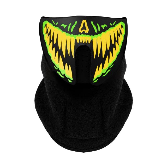 LED Warm Headgear ED Face Mask Party Masks Light Up Dance Halloween Cosplay Easter Rave Mask Luminous Costume Washable Foldable Luminous Cool Party Mask Activated Light Up Mask Led Music Party Mask Led Music Mask for Festival Party