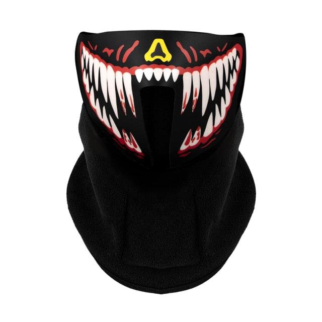 LED Warm Headgear ED Face Mask Party Masks Light Up Dance Halloween Cosplay Easter Rave Mask Luminous Costume Washable Foldable Luminous Cool Party Mask Activated Light Up Mask Led Music Party Mask Led Music Mask for Festival Party