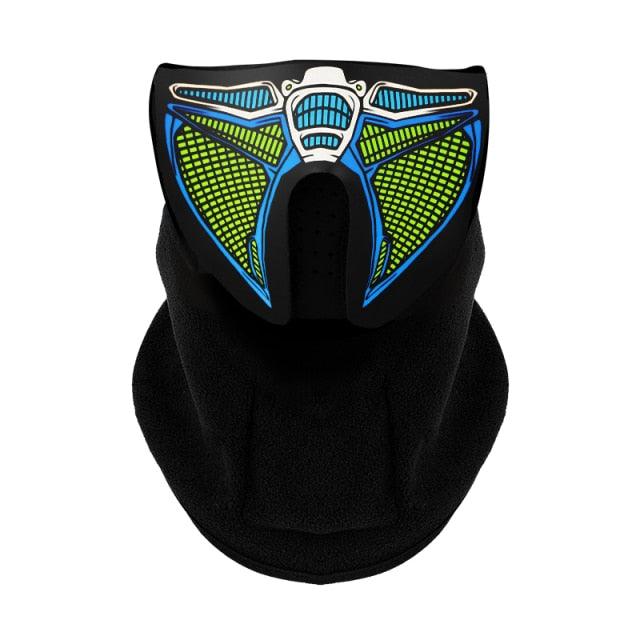 LED Warm Headgear ED Face Mask Party Masks Light Up Dance Halloween Cosplay Easter Rave Mask Luminous Costume Washable Foldable Luminous Cool Party Mask Activated Light Up Mask Led Music Party Mask Led Music Mask for Festival Party