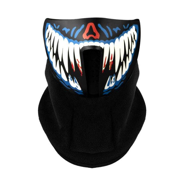 LED Warm Headgear ED Face Mask Party Masks Light Up Dance Halloween Cosplay Easter Rave Mask Luminous Costume Washable Foldable Luminous Cool Party Mask Activated Light Up Mask Led Music Party Mask Led Music Mask for Festival Party
