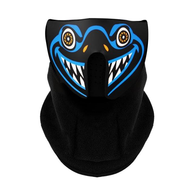 LED Warm Headgear ED Face Mask Party Masks Light Up Dance Halloween Cosplay Easter Rave Mask Luminous Costume Washable Foldable Luminous Cool Party Mask Activated Light Up Mask Led Music Party Mask Led Music Mask for Festival Party