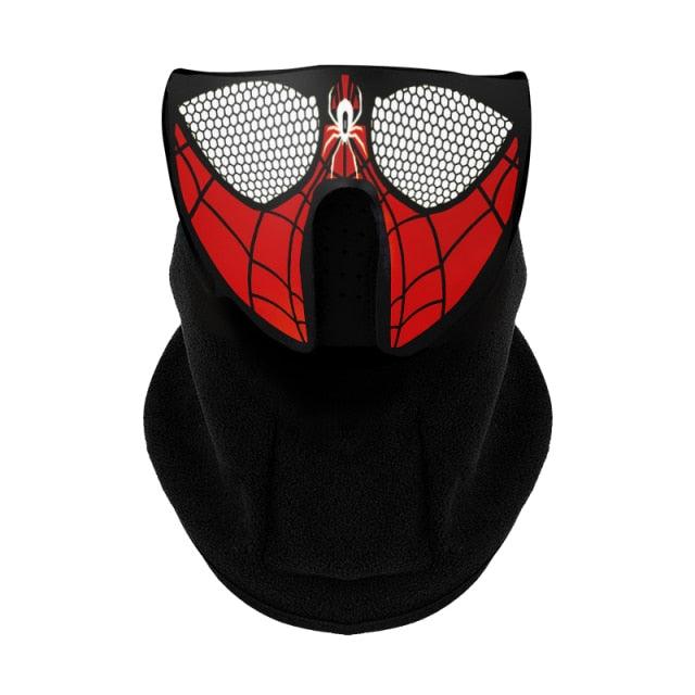 LED Warm Headgear ED Face Mask Party Masks Light Up Dance Halloween Cosplay Easter Rave Mask Luminous Costume Washable Foldable Luminous Cool Party Mask Activated Light Up Mask Led Music Party Mask Led Music Mask for Festival Party