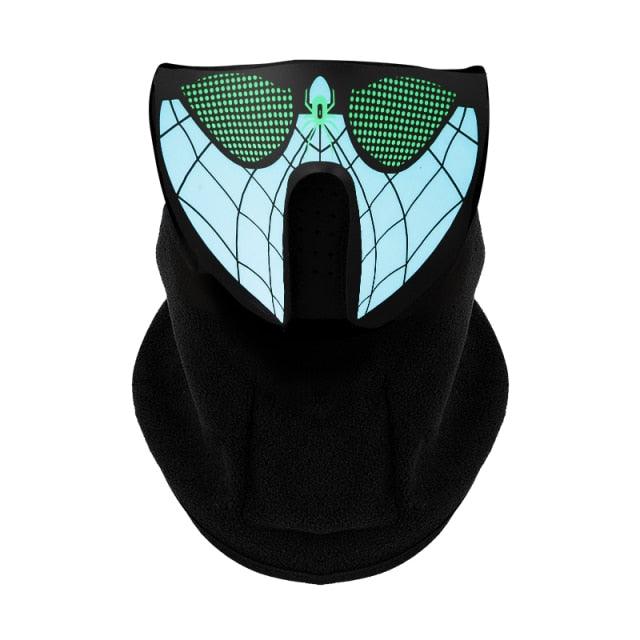 LED Warm Headgear ED Face Mask Party Masks Light Up Dance Halloween Cosplay Easter Rave Mask Luminous Costume Washable Foldable Luminous Cool Party Mask Activated Light Up Mask Led Music Party Mask Led Music Mask for Festival Party