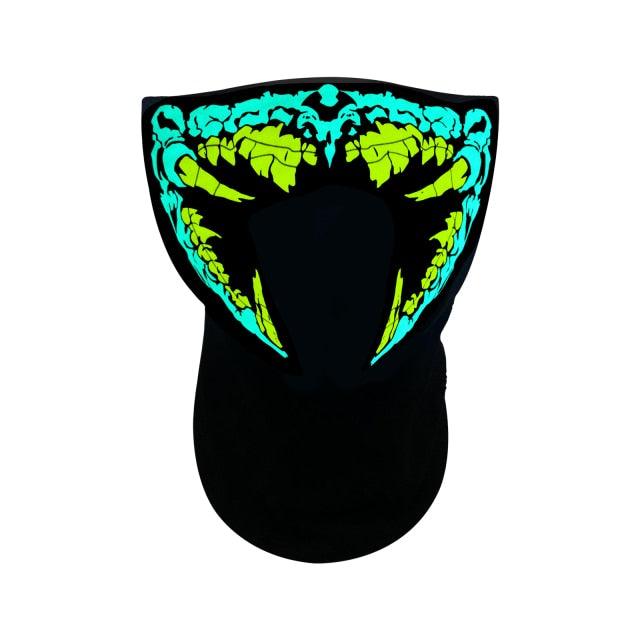 LED Warm Headgear ED Face Mask Party Masks Light Up Dance Halloween Cosplay Easter Rave Mask Luminous Costume Washable Foldable Luminous Cool Party Mask Activated Light Up Mask Led Music Party Mask Led Music Mask for Festival Party