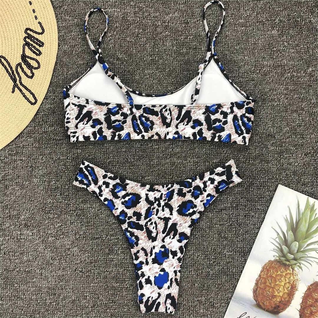 Leopard Bikini Women Swimwear Female Swimsuit Women Two Pieces Scalloped Bikini Set Swimsuits Bathing Suit Two-pieces Bikini Set Bather Bathing Suit