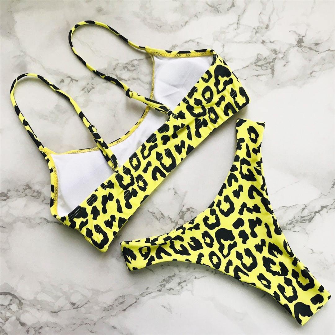 Leopard Bikini Women Swimwear Female Swimsuit Women Two Pieces Scalloped Bikini Set Swimsuits Bathing Suit Two-pieces Bikini Set Bather Bathing Suit