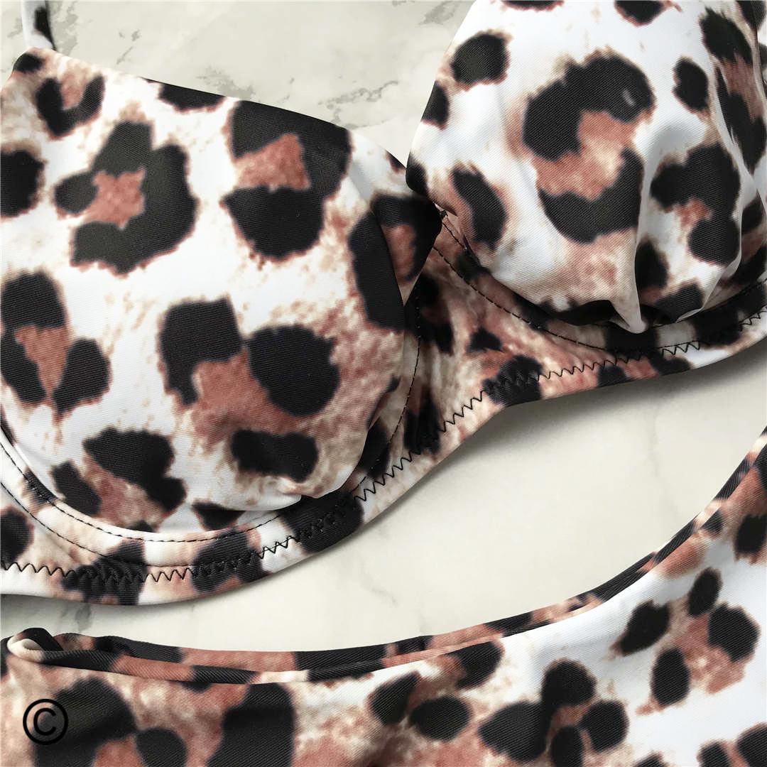 Leopard Bikini Women Swimwear Female Swimsuit Women Two Pieces Scalloped Bikini Set Swimsuits Bathing Suit Two-pieces Bikini Set Bather Bathing Suit