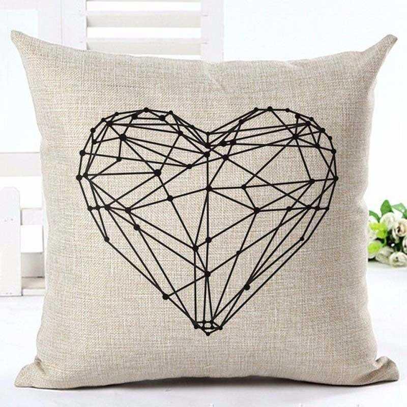 Letter Love Home Cushion Covers Cotton Linen Black White Pillow Cover I Love You Forever and Always Throw Pillow Case Love Letter Pillow Cushion Covers Fashion Home Decor Cover Sofa Bed Nordic Decorative Pillow Case 45x45CM