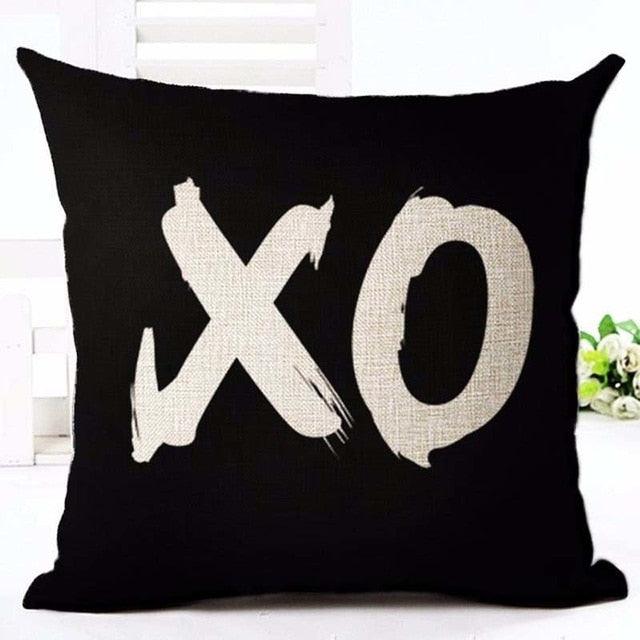 Letter Love Home Cushion Covers Cotton Linen Black White Pillow Cover I Love You Forever and Always Throw Pillow Case Love Letter Pillow Cushion Covers Fashion Home Decor Cover Sofa Bed Nordic Decorative Pillow Case 45x45CM
