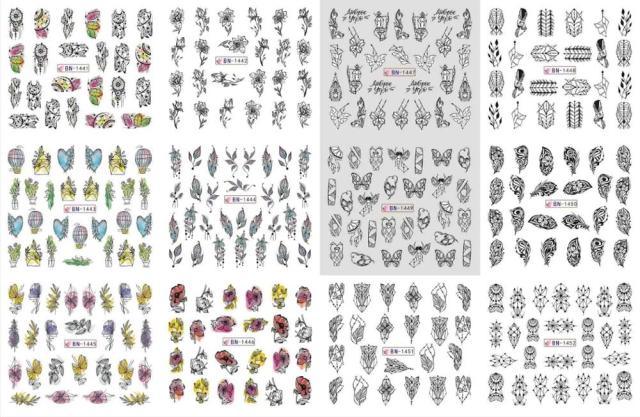 Letter Nail Water Decals With Inscriptions Sexy Girl Black White Tattoo Slider English Alphabet Nail Decals Adhesive Letter 3D Nail Art Stickers for Women Girls Nail Decoration Manicure for Women Decorations Birthday Party Favor Gift