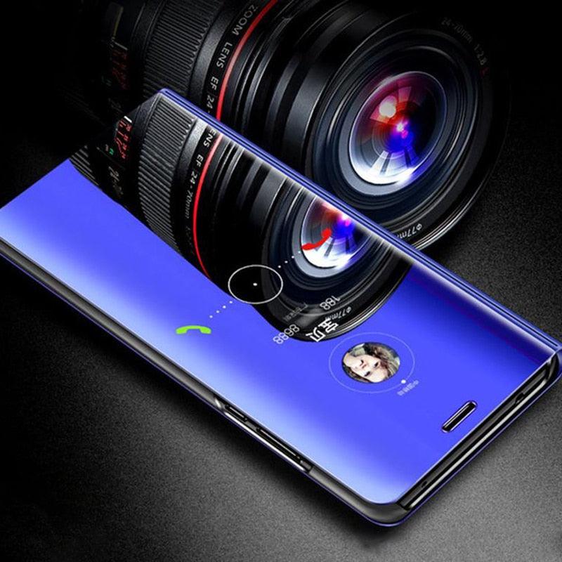 Lightweight Anti Peeping Magnetic Double-Sided Privacy Clear Back Metal Bumper Anti-Spy Phone Cases Cover for iPhone iPhone Smart Mirror Flip Case For iPhone 13 12 11 Pro XS Max XR Magnetic Stand Cover