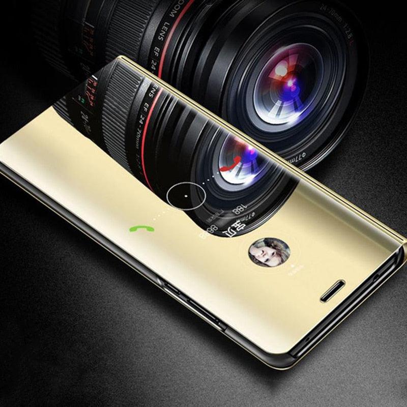 Lightweight Anti Peeping Magnetic Double-Sided Privacy Clear Back Metal Bumper Anti-Spy Phone Cases Cover for iPhone iPhone Smart Mirror Flip Case For iPhone 13 12 11 Pro XS Max XR Magnetic Stand Cover