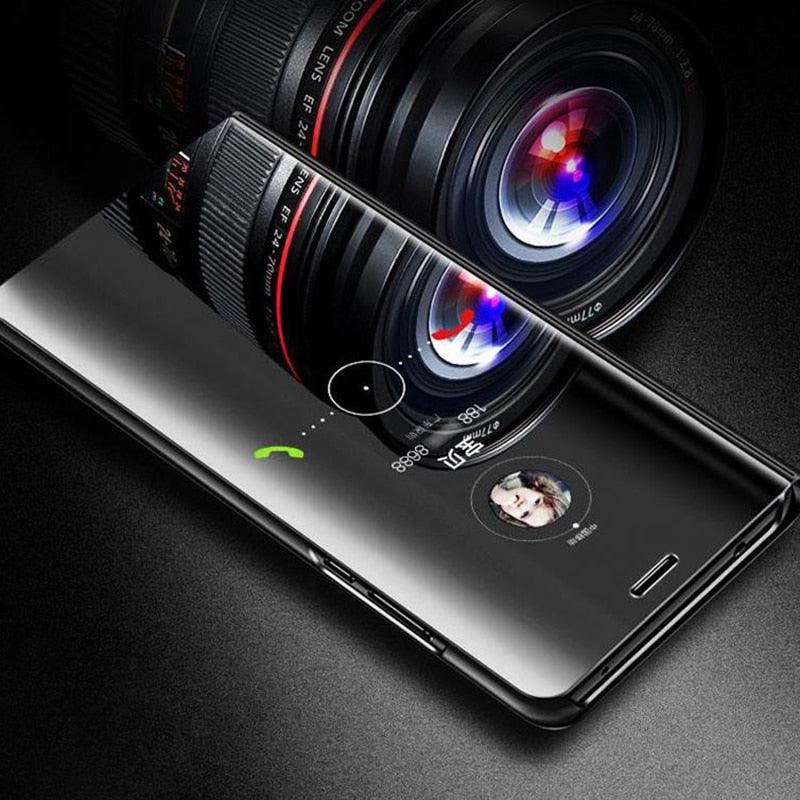 Lightweight Anti Peeping Magnetic Double-Sided Privacy Clear Back Metal Bumper Anti-Spy Phone Cases Cover for iPhone iPhone Smart Mirror Flip Case For iPhone 13 12 11 Pro XS Max XR Magnetic Stand Cover