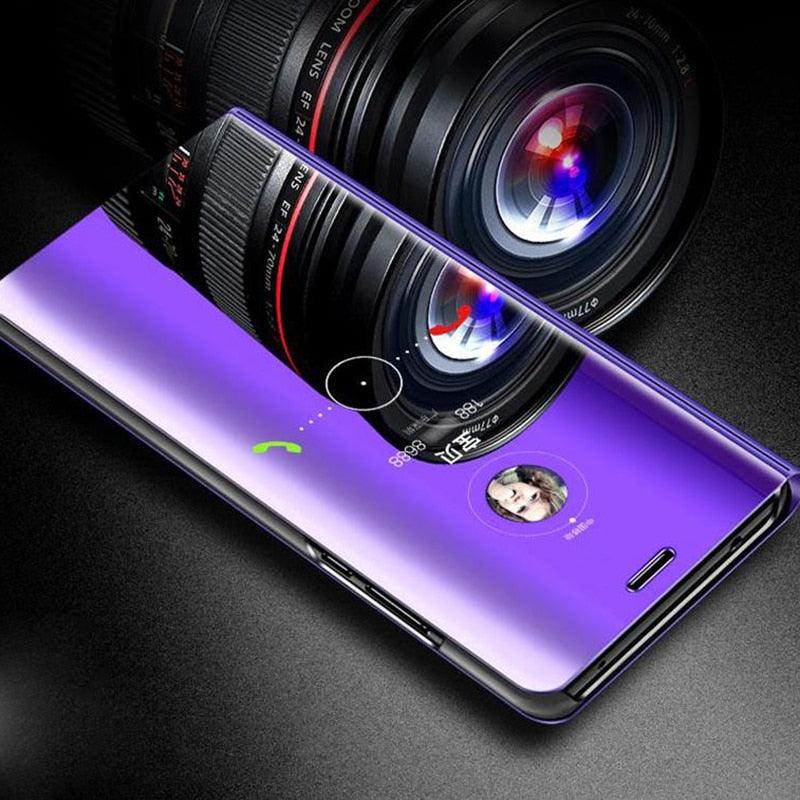 Lightweight Anti Peeping Magnetic Double-Sided Privacy Clear Back Metal Bumper Anti-Spy Phone Cases Cover for iPhone iPhone Smart Mirror Flip Case For iPhone 13 12 11 Pro XS Max XR Magnetic Stand Cover