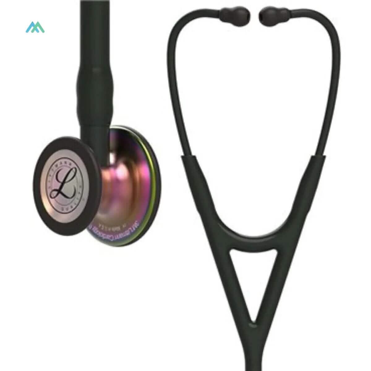 Littmann Cardiology IV Diagnostic Stethoscope - Rainbow-Finish Chestpiece/Black Tube (6165) (Refurbished)