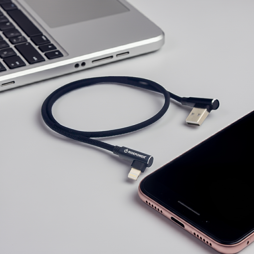 18" Fast Charging and Data High Performance Phone Cable 90 Degree USB to USBC by GloDea