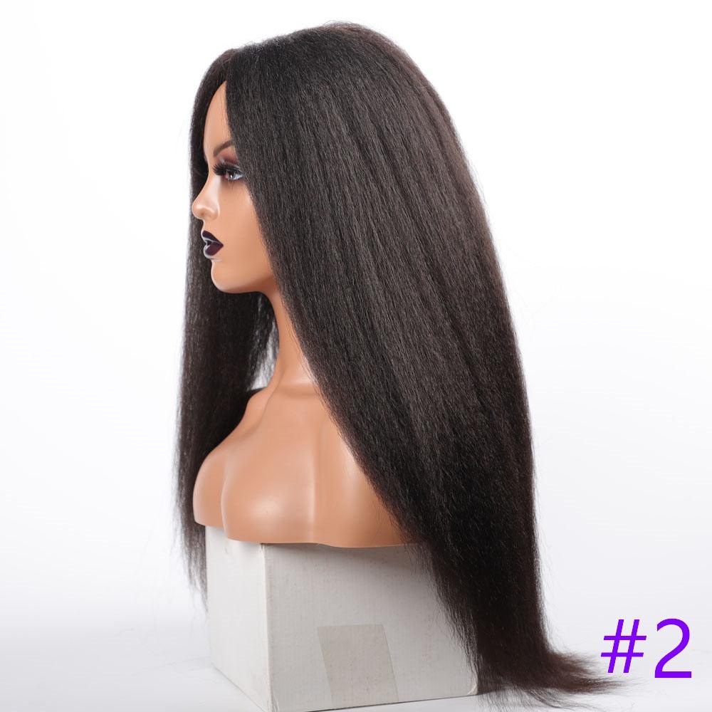 Long Kinky Straight Synthetic Wigs for Black Women Black Brown Blonde Ginger Red White Hair Afro Wigs Synthetic Hair Wigs For Black Women Cosplay Wigs For Women