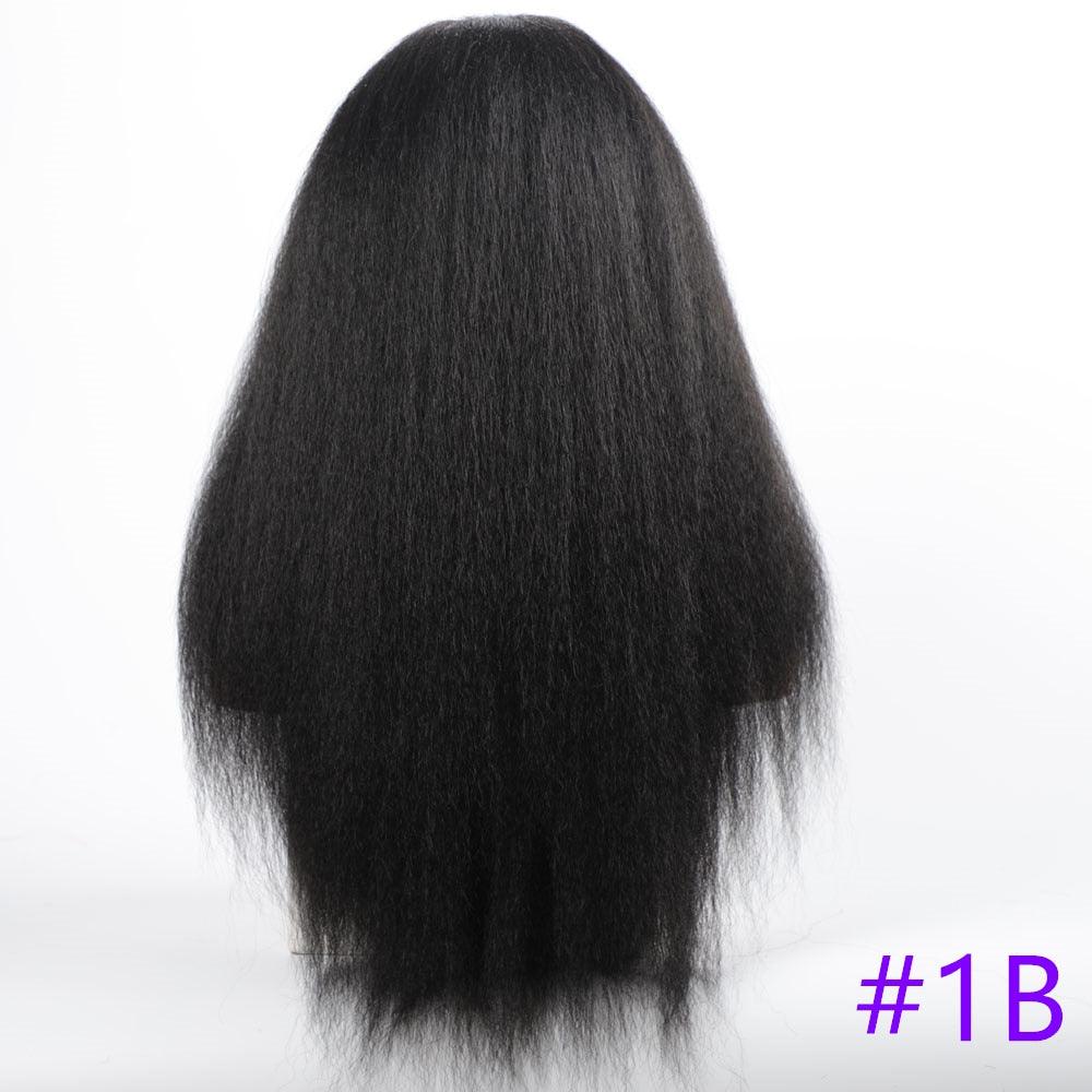 Long Kinky Straight Synthetic Wigs for Black Women Black Brown Blonde Ginger Red White Hair Afro Wigs Synthetic Hair Wigs For Black Women Cosplay Wigs For Women