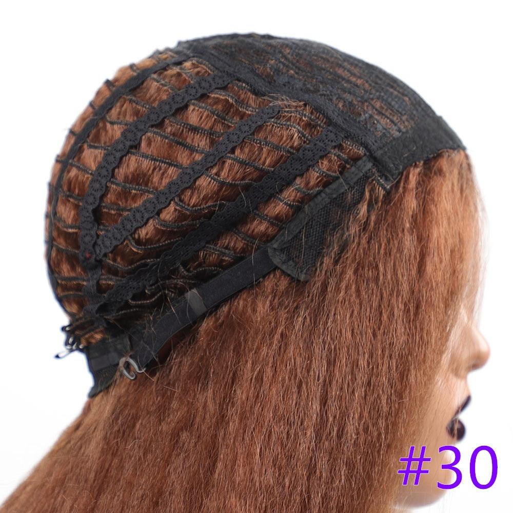 Long Kinky Straight Synthetic Wigs for Black Women Black Brown Blonde Ginger Red White Hair Afro Wigs Synthetic Hair Wigs For Black Women Cosplay Wigs For Women