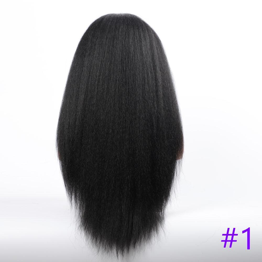 Long Kinky Straight Synthetic Wigs for Black Women Black Brown Blonde Ginger Red White Hair Afro Wigs Synthetic Hair Wigs For Black Women Cosplay Wigs For Women