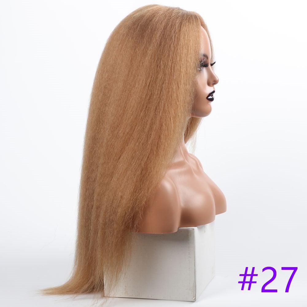 Long Kinky Straight Synthetic Wigs for Black Women Black Brown Blonde Ginger Red White Hair Afro Wigs Synthetic Hair Wigs For Black Women Cosplay Wigs For Women