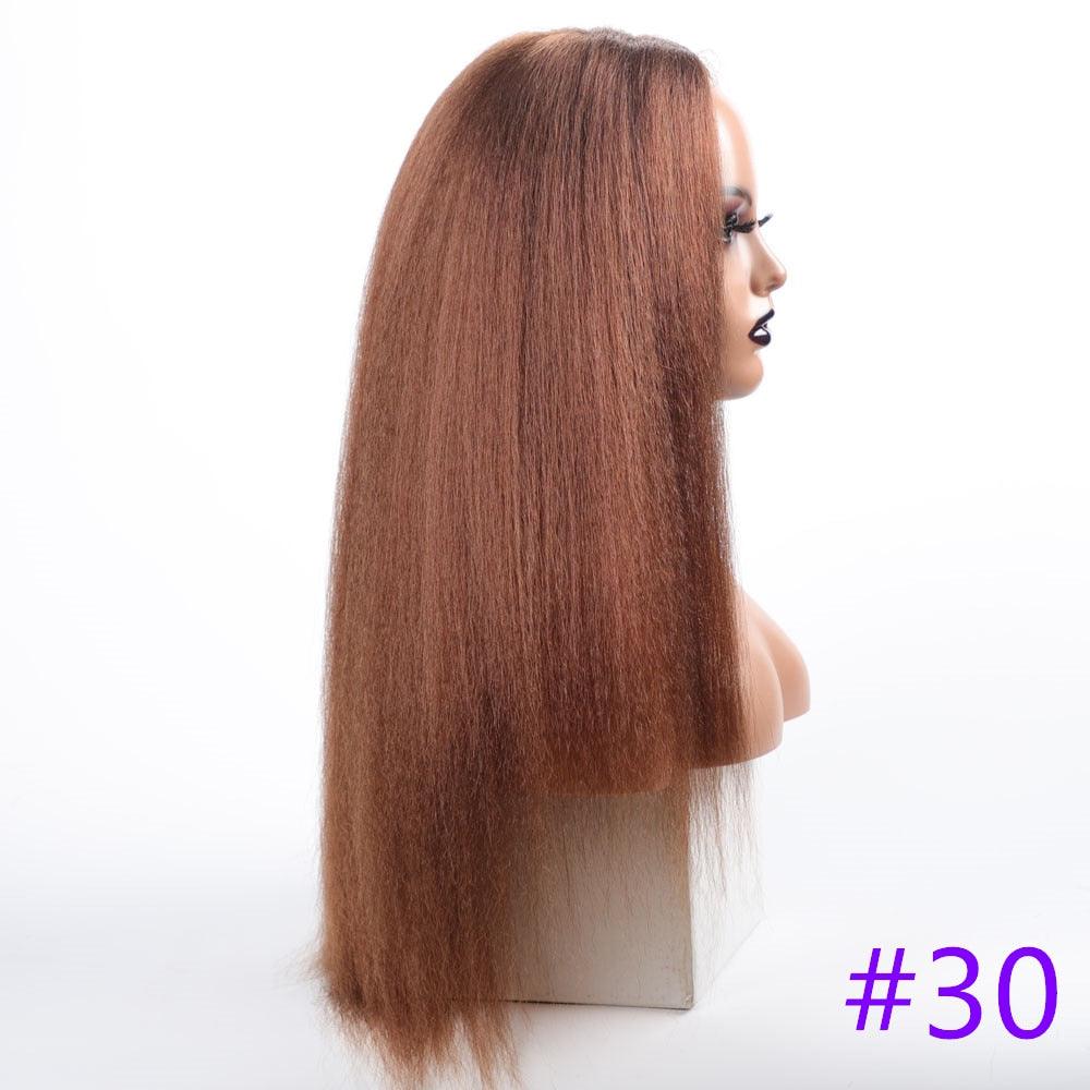 Long Kinky Straight Synthetic Wigs for Black Women Black Brown Blonde Ginger Red White Hair Afro Wigs Synthetic Hair Wigs For Black Women Cosplay Wigs For Women