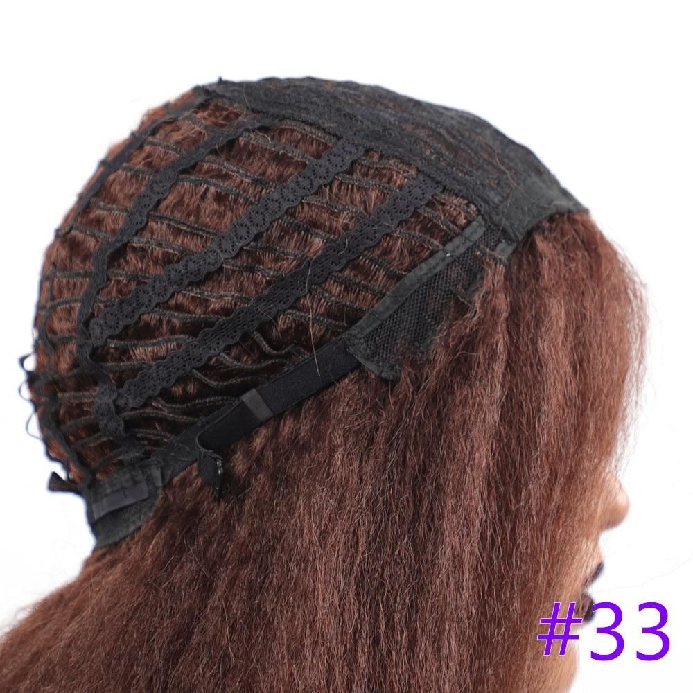 Long Kinky Straight Synthetic Wigs for Black Women Black Brown Blonde Ginger Red White Hair Afro Wigs Synthetic Hair Wigs For Black Women Cosplay Wigs For Women