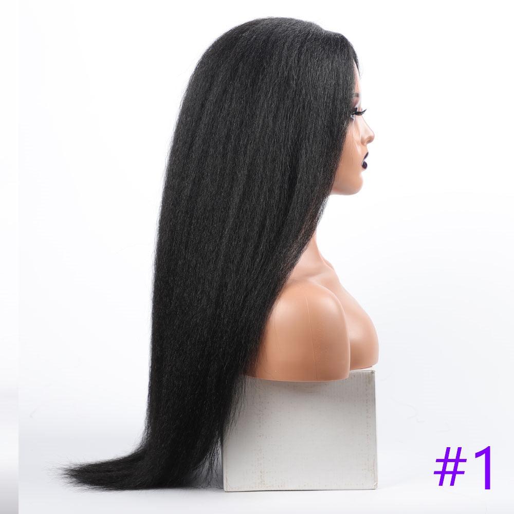 Long Kinky Straight Synthetic Wigs for Black Women Black Brown Blonde Ginger Red White Hair Afro Wigs Synthetic Hair Wigs For Black Women Cosplay Wigs For Women