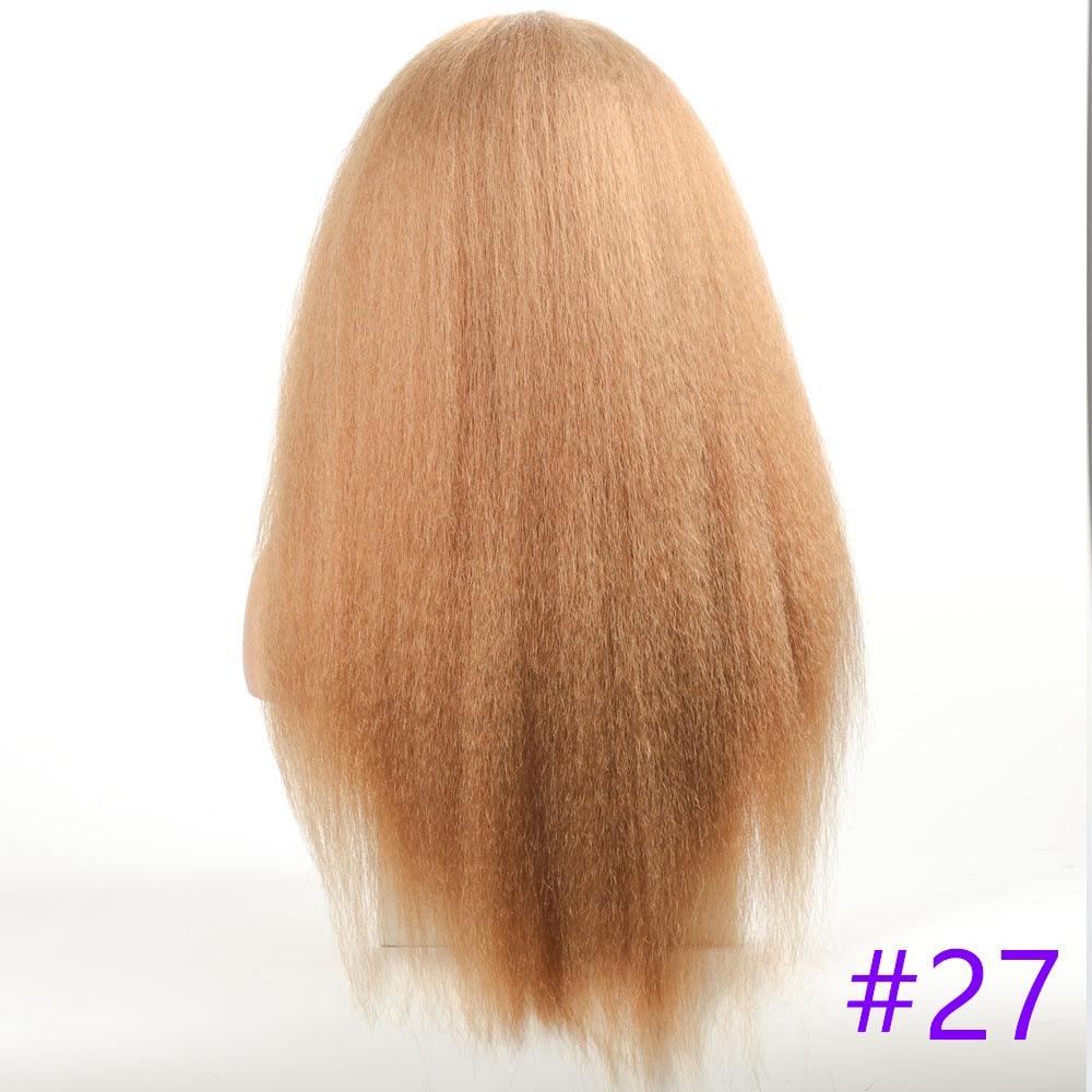 Long Kinky Straight Synthetic Wigs for Black Women Black Brown Blonde Ginger Red White Hair Afro Wigs Synthetic Hair Wigs For Black Women Cosplay Wigs For Women