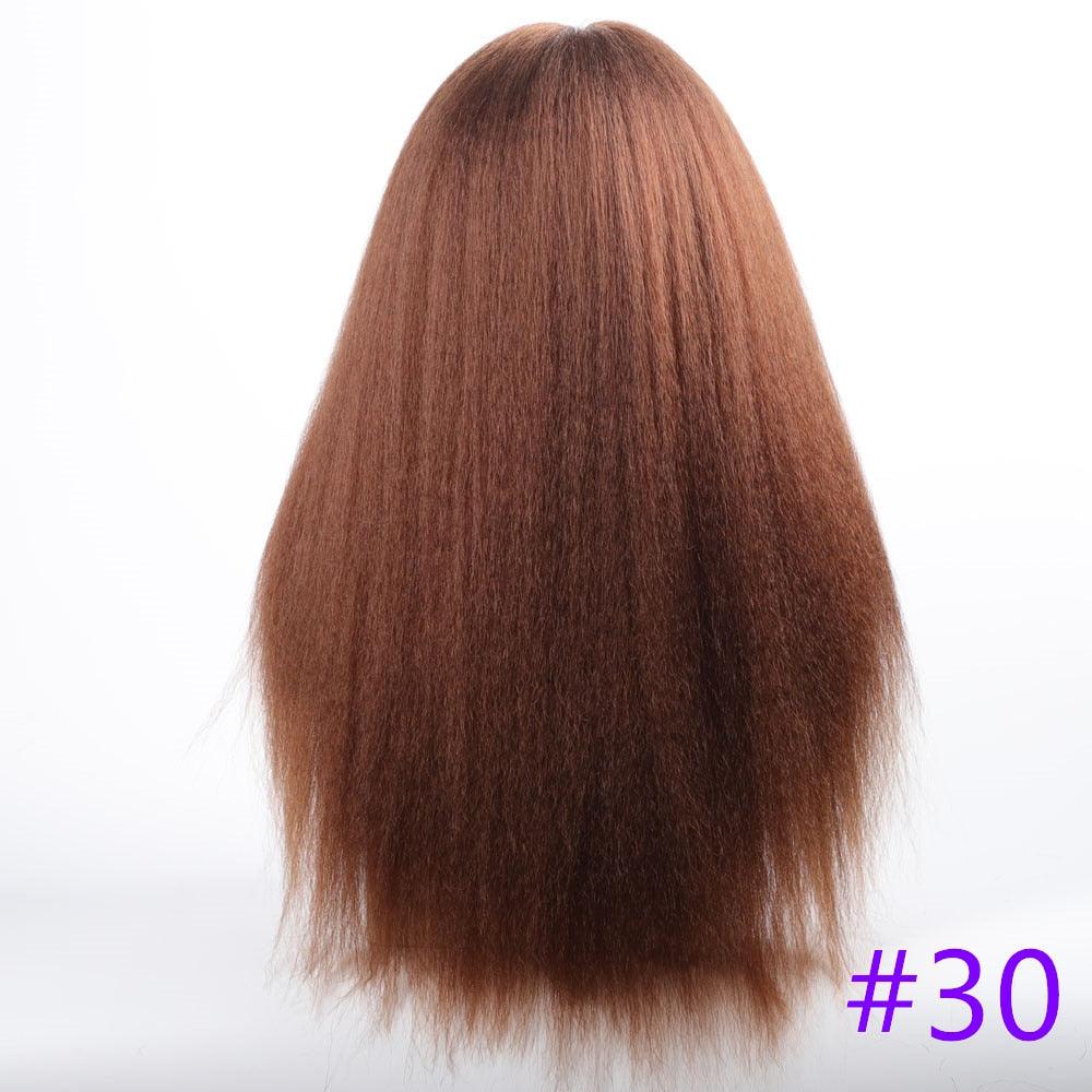 Long Kinky Straight Synthetic Wigs for Black Women Black Brown Blonde Ginger Red White Hair Afro Wigs Synthetic Hair Wigs For Black Women Cosplay Wigs For Women