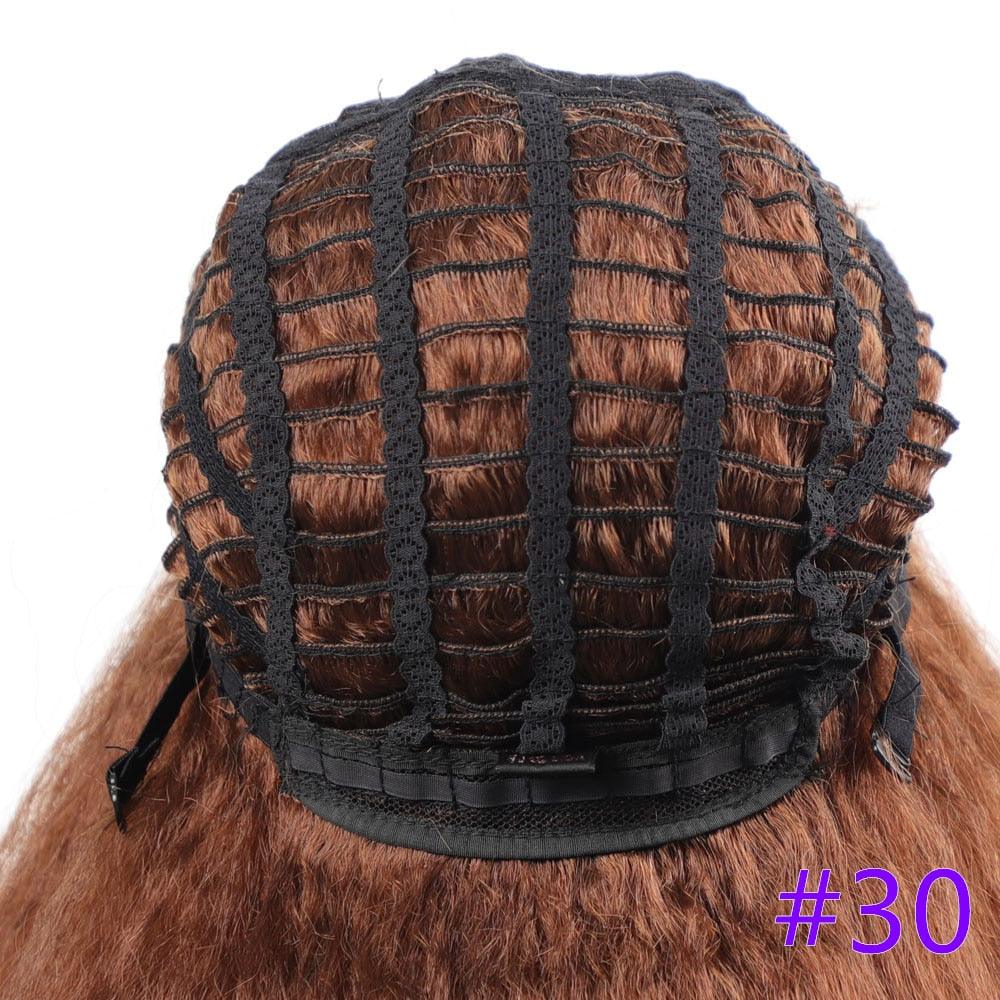 Long Kinky Straight Synthetic Wigs for Black Women Black Brown Blonde Ginger Red White Hair Afro Wigs Synthetic Hair Wigs For Black Women Cosplay Wigs For Women