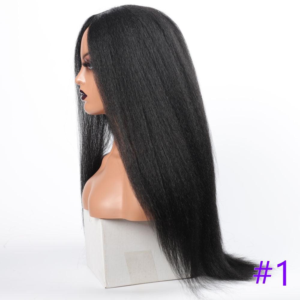 Long Kinky Straight Synthetic Wigs for Black Women Black Brown Blonde Ginger Red White Hair Afro Wigs Synthetic Hair Wigs For Black Women Cosplay Wigs For Women