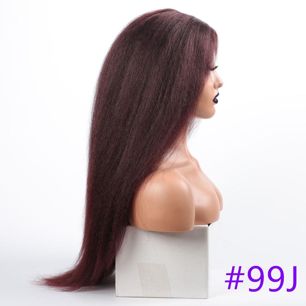 Long Kinky Straight Synthetic Wigs for Black Women Black Brown Blonde Ginger Red White Hair Afro Wigs Synthetic Hair Wigs For Black Women Cosplay Wigs For Women