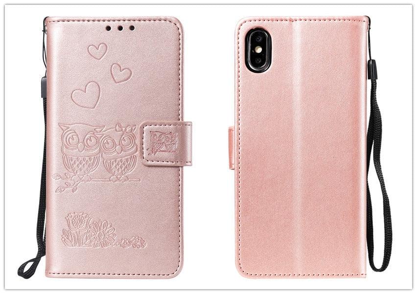Love Couple Leather Case For iPhone 12 11 Pro mini Phone Flip Wallet Soft Cover Shockproof Floral Cute Modern Leather Wallet Phone Case For iPhone