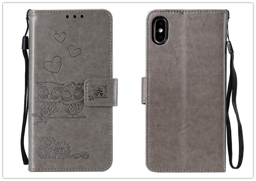 Love Couple Leather Case For iPhone 12 11 Pro mini Phone Flip Wallet Soft Cover Shockproof Floral Cute Modern Leather Wallet Phone Case For iPhone