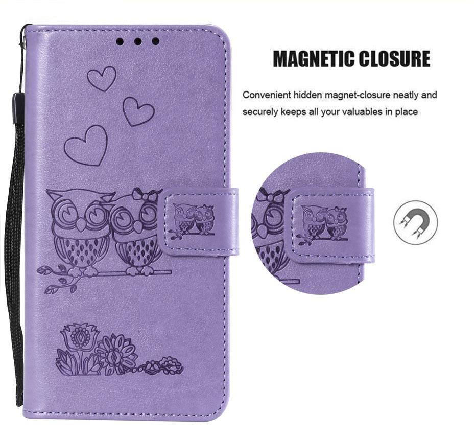Love Couple Leather Case For iPhone 12 11 Pro mini Phone Flip Wallet Soft Cover Shockproof Floral Cute Modern Leather Wallet Phone Case For iPhone
