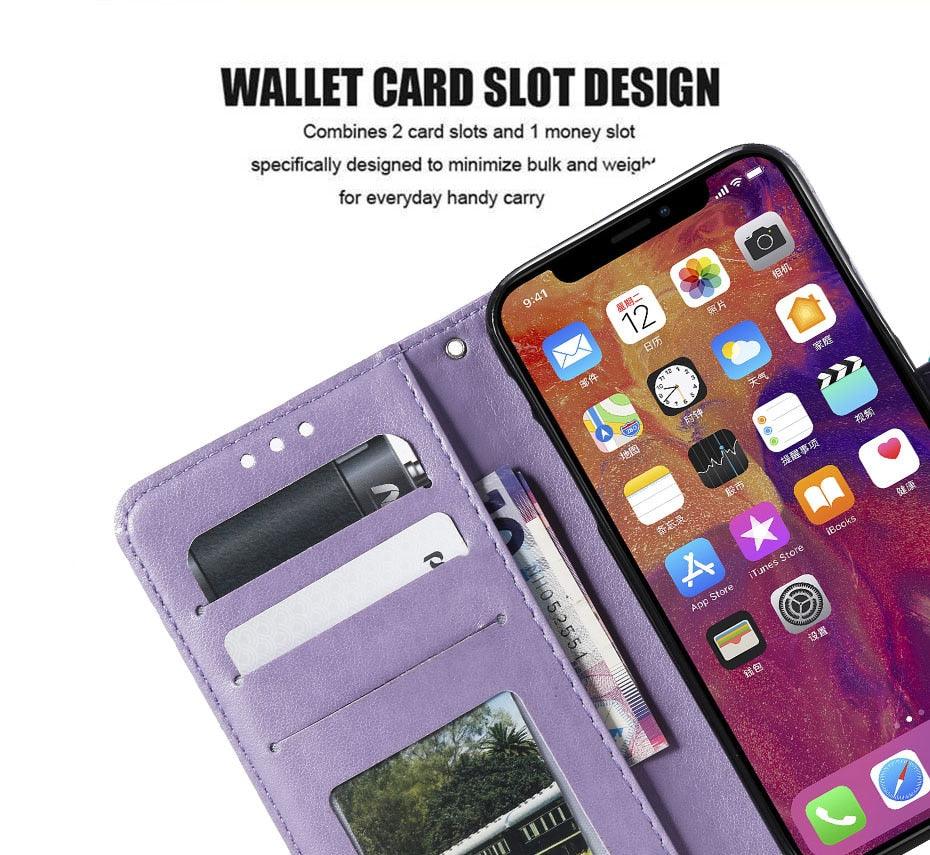 Love Couple Leather Case For iPhone 12 11 Pro mini Phone Flip Wallet Soft Cover Shockproof Floral Cute Modern Leather Wallet Phone Case For iPhone