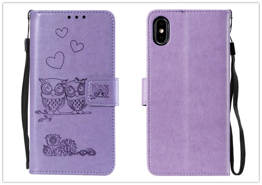 Love Couple Leather Case For iPhone 12 11 Pro mini Phone Flip Wallet Soft Cover Shockproof Floral Cute Modern Leather Wallet Phone Case For iPhone
